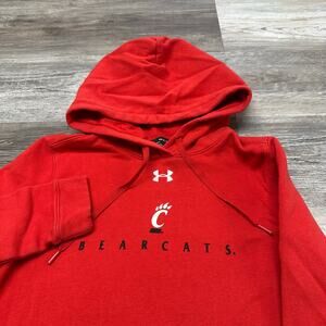 Under Armour Coldgear Cincinnati Bearcats Red Black Mens S Loose Pullover Hoodie